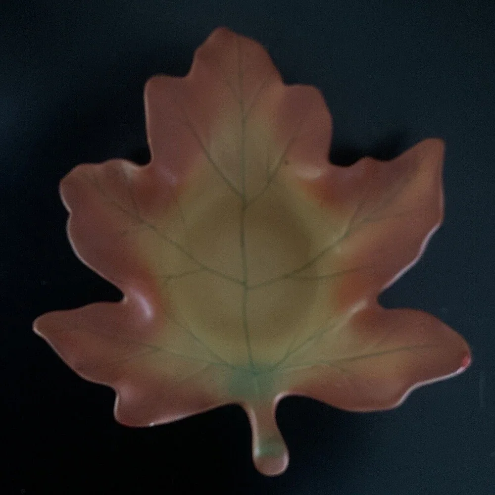 PartyLite Whispering Leaves Candle Holders Fall Autumn 6 Pieces Bisque oak maple